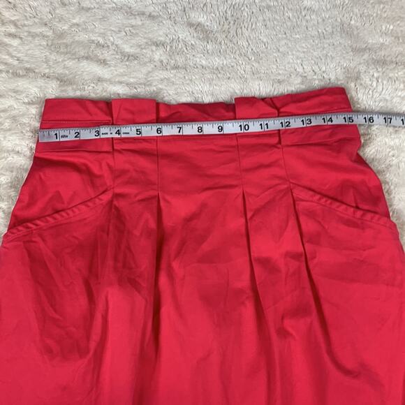 Bcbg MaxAzaria geranium pink ruffle waist mini skirt, 8 - Picture 6 of 9